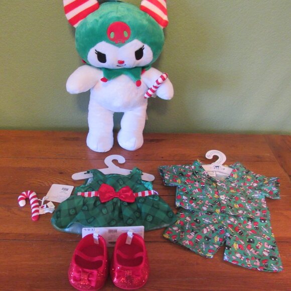 NWT Build a Bear Hello Kitty Sanrio Kuromi Christmas Lot Clothes Dress Shoes PJs - Picture 2 of 15